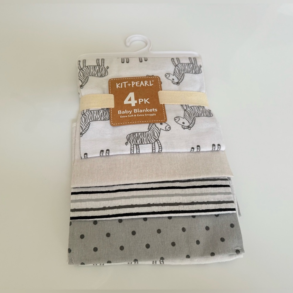 Kit & Pearl Baby Blankets 4 Pack